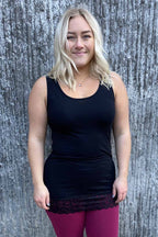 Way of Sweden Emma Lace Linen Top Women Black - Way of Sweden