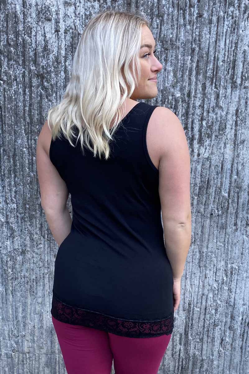Way of Sweden Emma Lace Linen Top Women Black - Way of Sweden
