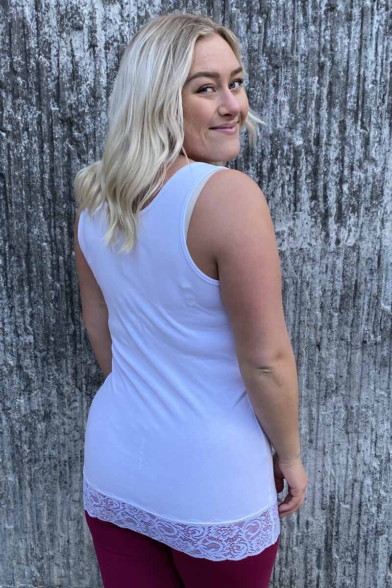 Way of Sweden Emma Lace Linen Top Women White - Way of Sweden