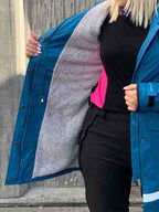 Super Rain Lined Raincoat Women Petroleum - Way of Sweden