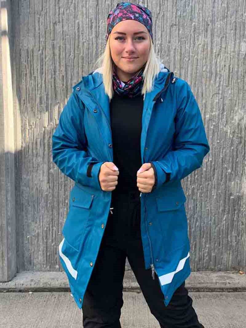 Super Rain Lined Raincoat Women Petroleum - Way of Sweden