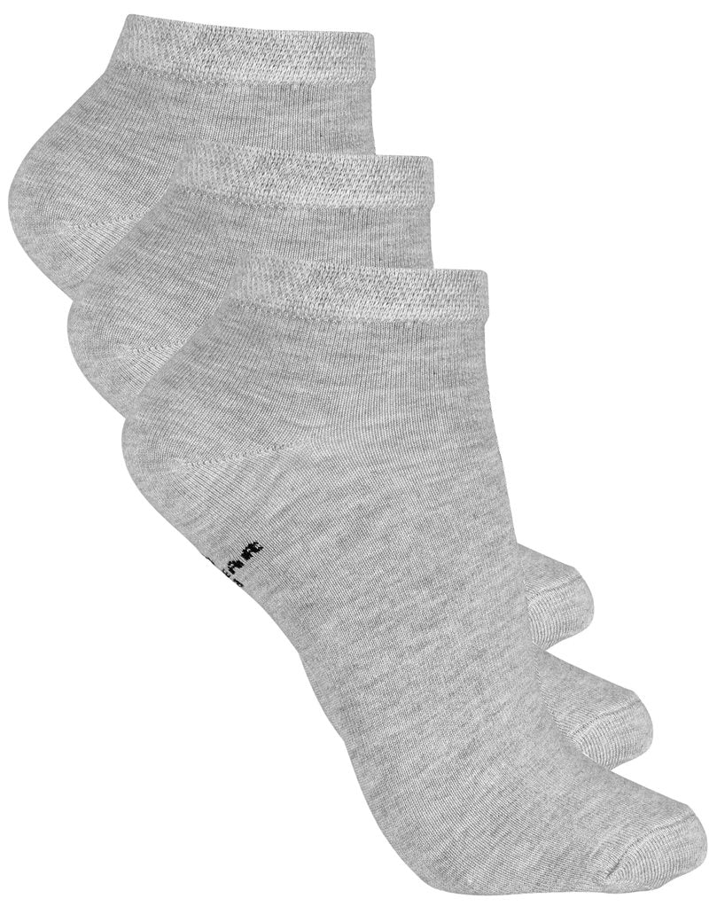 Wiges 3-pack Women's Bamboo Sneaker Socks Grey Mélange - Wiges