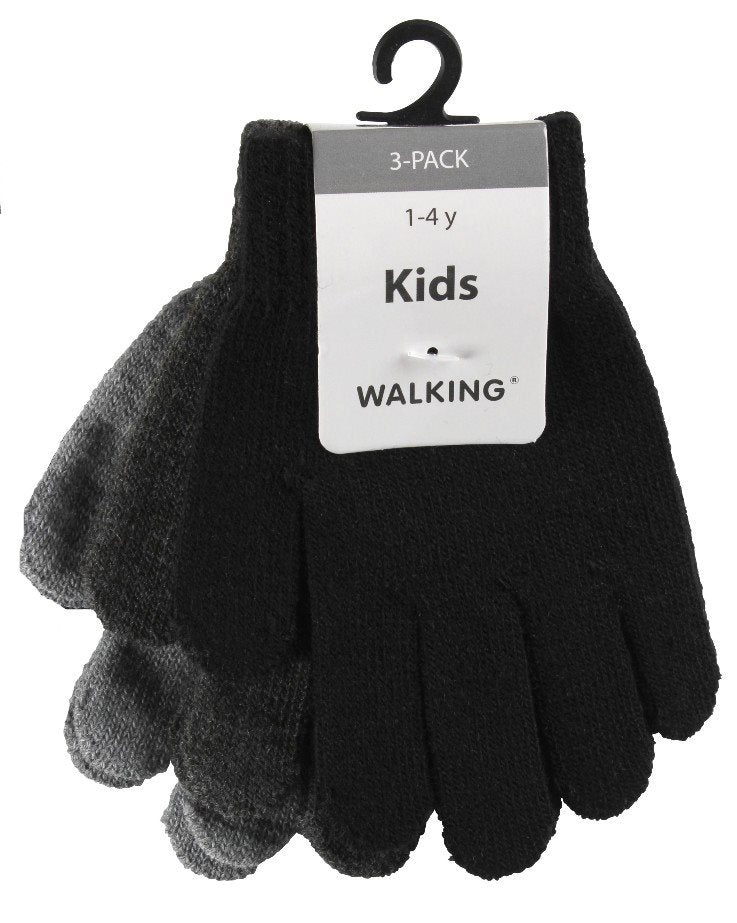 3-pack Magiska Fingervantar Barn Grå WIGES