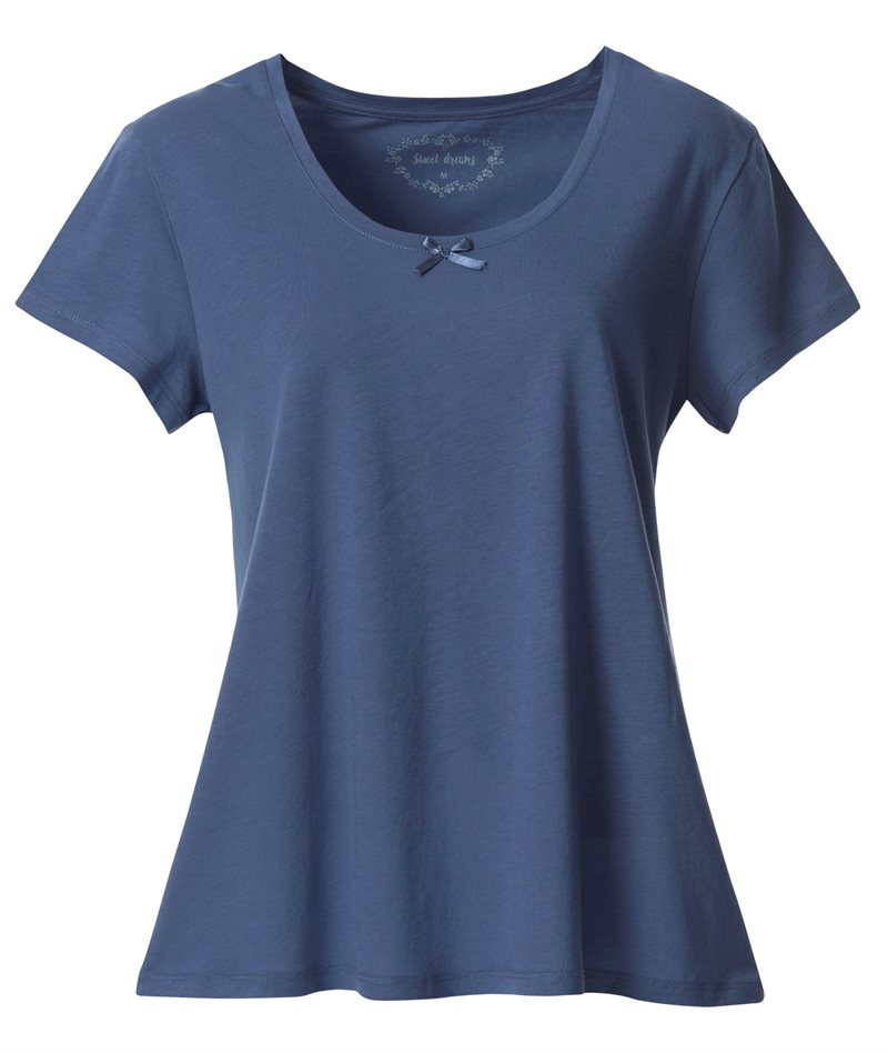 Wiges Women's Bamboo Pyjama Top Blue - Wiges