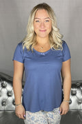 Wiges Women's Bamboo Pyjama Top Blue - Wiges