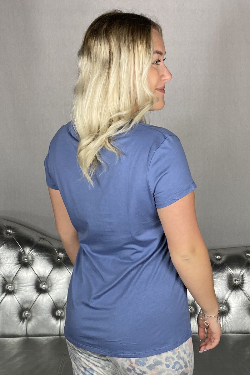 Wiges Women's Bamboo Pyjama Top Blue - Wiges