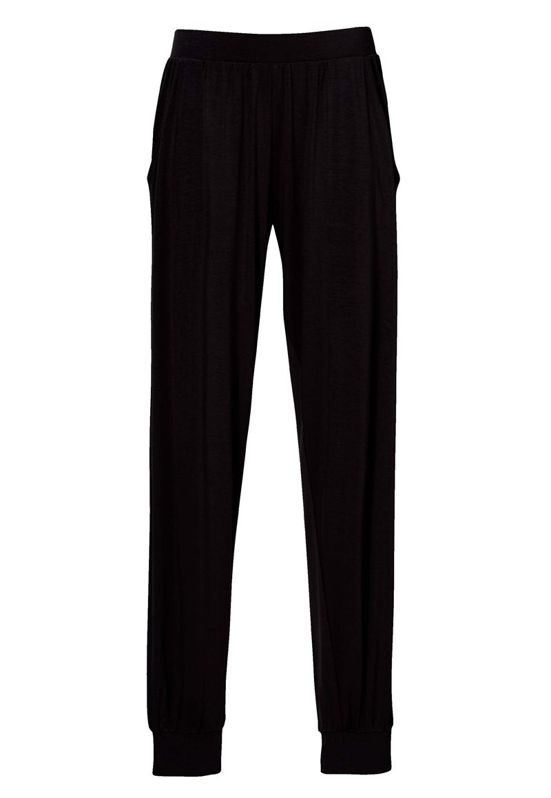 Bamboo Jersey Trousers with Cuffs Black Women - Wiges
