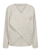 Wrappy Stickad Omlotttröja Dam Beige Moonbeam Mel | Smilebutiken – Freequent