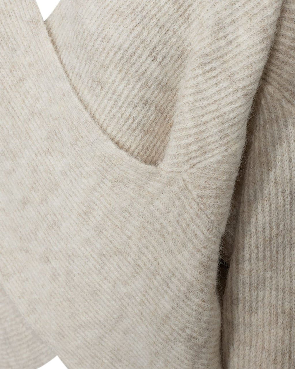 Wrappy Stickad Omlotttröja Dam Beige Moonbeam Mel | Smilebutiken – Freequent