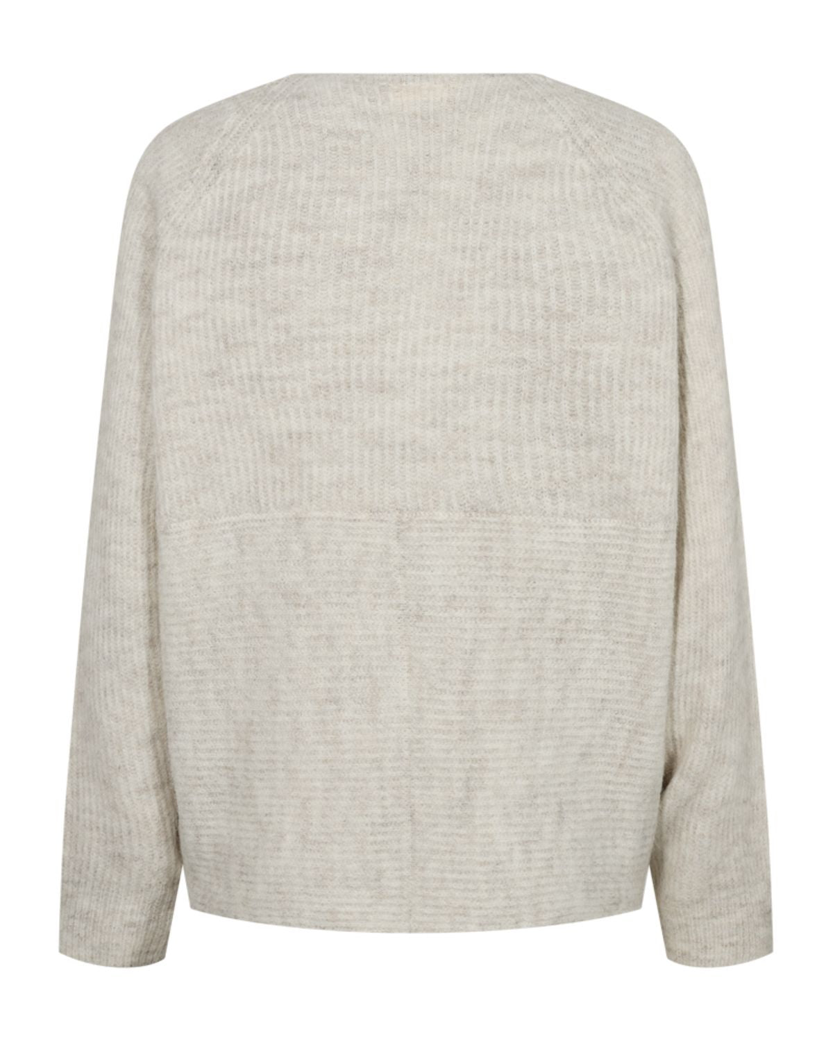 Wrappy Stickad Omlotttröja Dam Beige Moonbeam Mel | Smilebutiken – Freequent