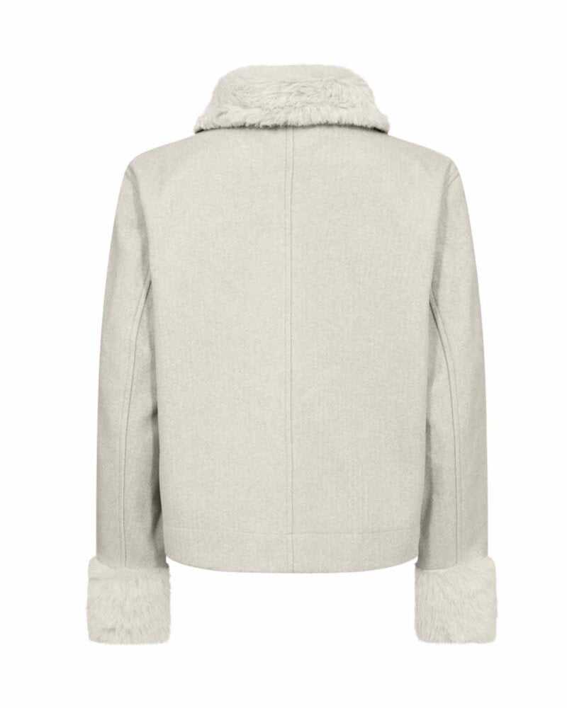 Yanna Jacka med Pälskrage Dam Moonbeam Melange | Smilebutiken - Freequent
