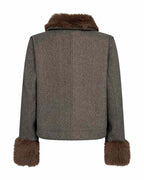 Yanna Jacket with Fur Collar Women Morel Melange | Smilebutiken - Freequent