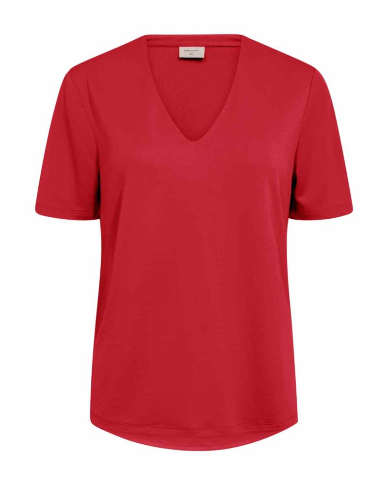 Yr Short Sleeve Blouse Women True Red | Smilebutiken - Freequent
