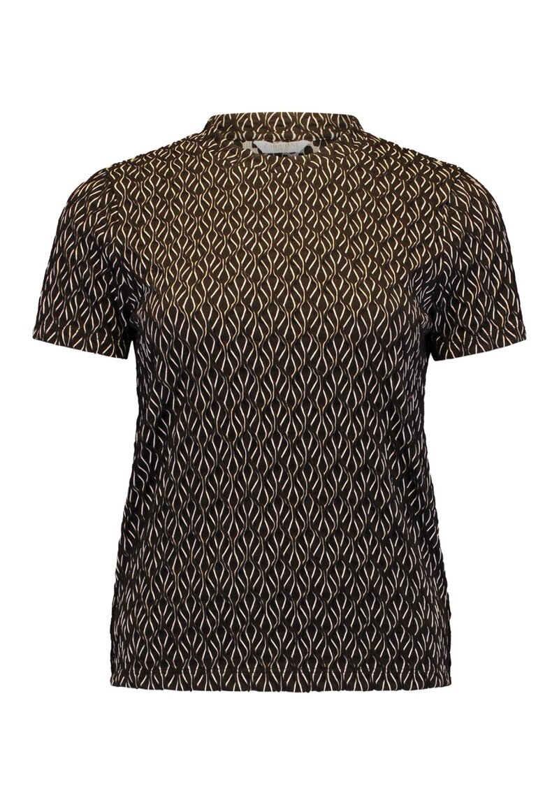 Adora Short Sleeve Blouse Women Black Offwhite Zabaione
