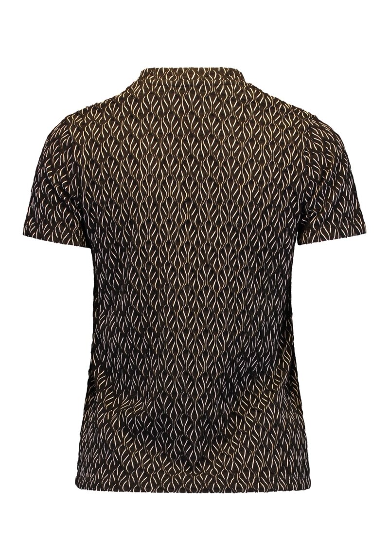 Adora Short Sleeve Blouse Women Black Offwhite Zabaione