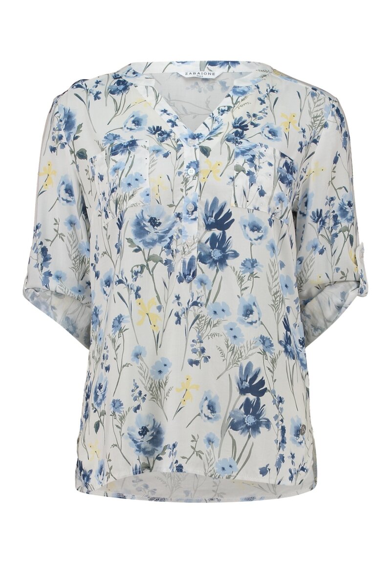Elara Blouse Women Blue Flower - Zabaione