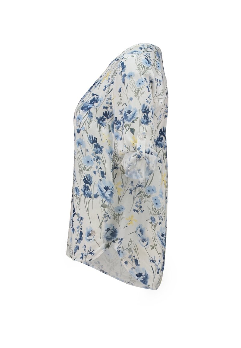 Elara Blouse Women Blue Flower - Zabaione