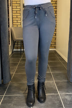 Hannah Ankle Trousers Women Grey Zabaione