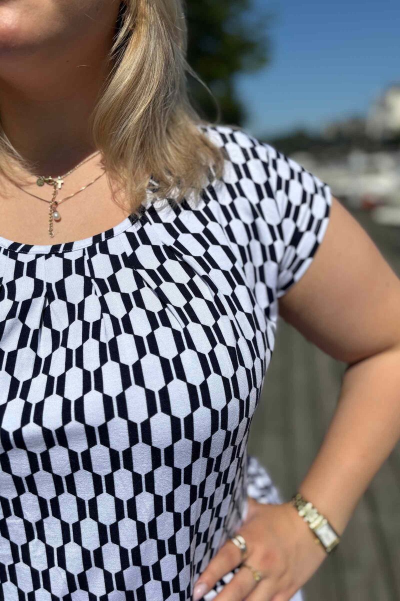 Minou Top Women White Navy Zabaione