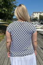 Minou Top Women White Navy Zabaione