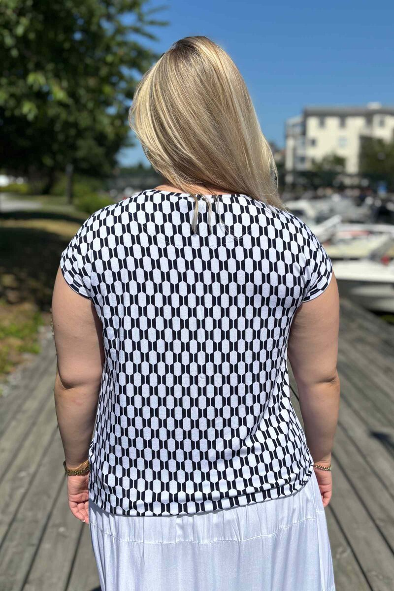 Minou Top Women White Navy Zabaione