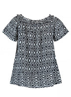 Noa Patterned Black Blouse - Zabaione