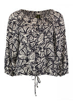 Xia Blouse Ladies Navy OffWhite Zabaione