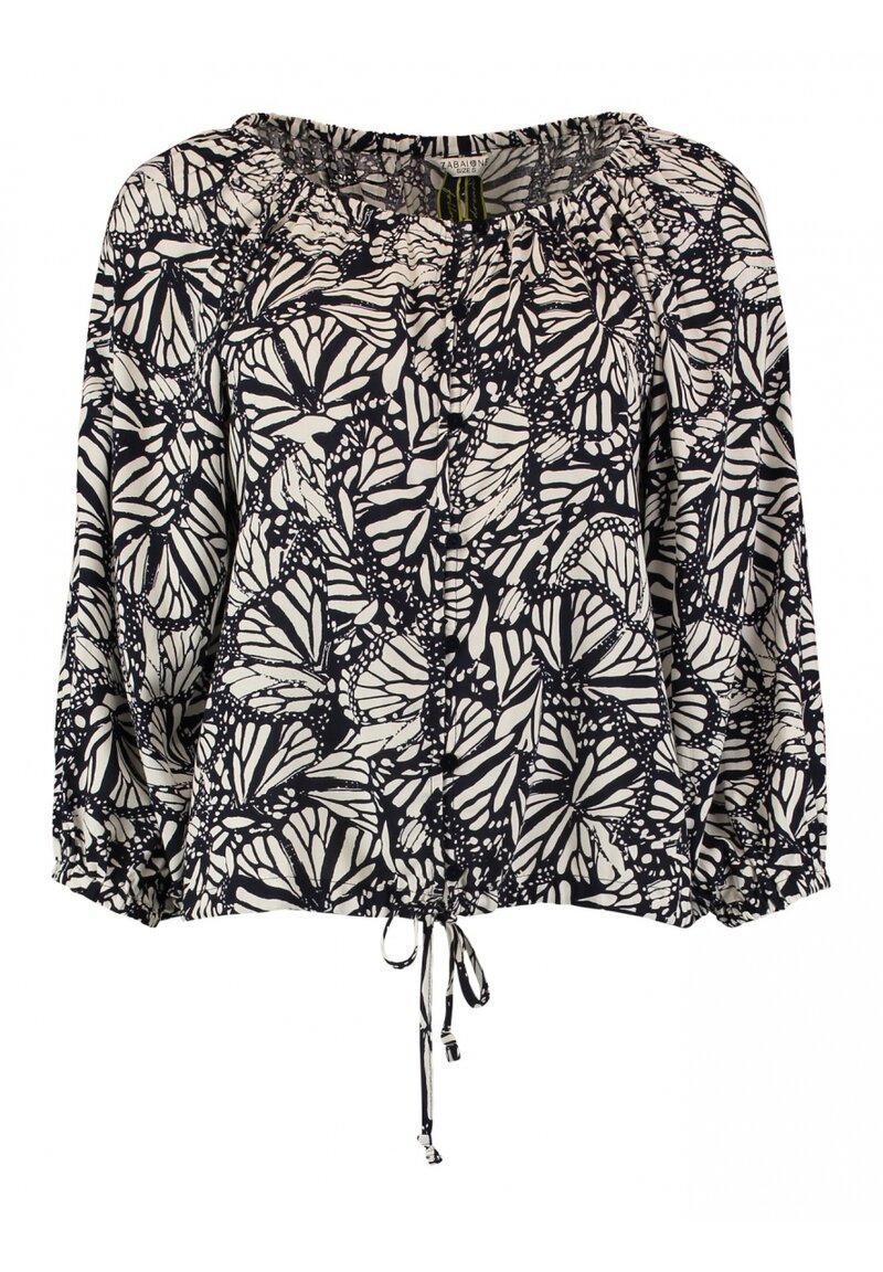 Xia Blouse Ladies Navy OffWhite Zabaione