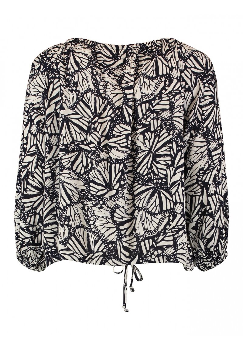 Xia Blouse Ladies Navy OffWhite Zabaione