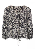 Xia Blouse Ladies Navy OffWhite Zabaione