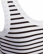 Zia Striped Dress Women Coffee Bean With Brilliant White | Smilebutiken - Freequent