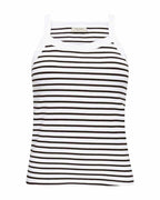 Zia Randigt Linne Dam Coffee Bean With Brilliant White | Smilebutiken - Freequent