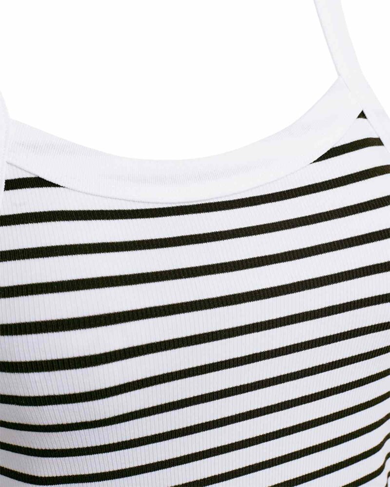 Zia Randigt Linne Dam Coffee Bean With Brilliant White | Smilebutiken - Freequent