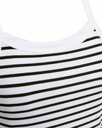 Zia Randigt Linne Dam Coffee Bean With Brilliant White | Smilebutiken - Freequent