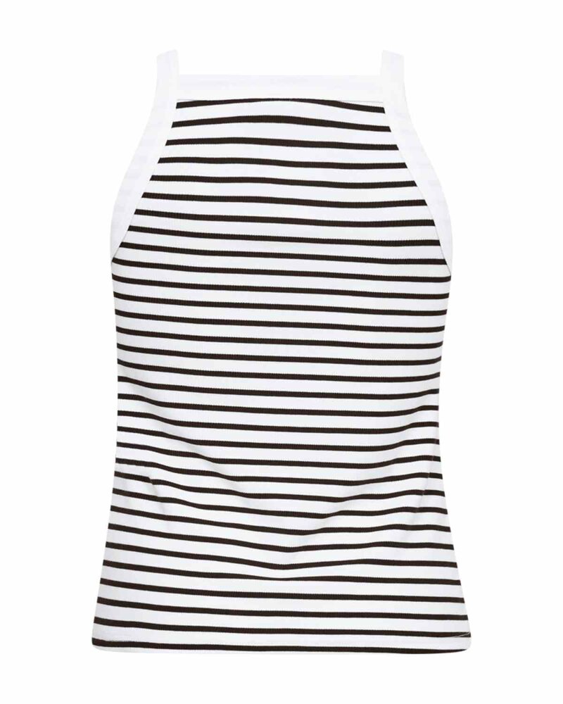 Zia Randigt Linne Dam Coffee Bean With Brilliant White | Smilebutiken - Freequent