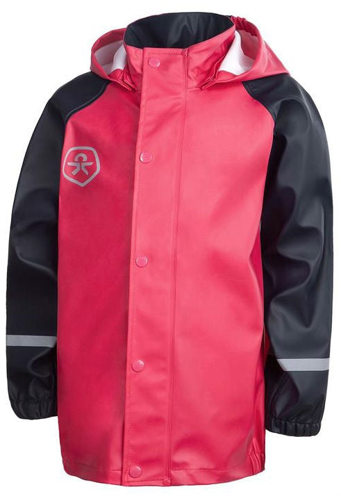 Batu PU Jacket Bright Rose Ofodrad Regnjacka Barn Color Kids