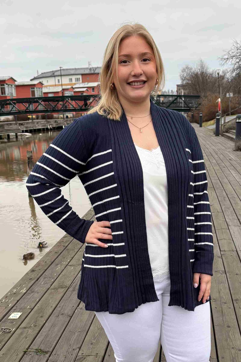 Freequent-Claudisse-Short-Cardigan-Dam-Navy-Blazer-W-Star-Off-White-10