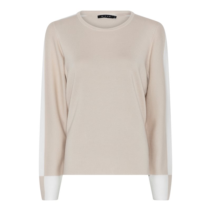 Micha Beryl Rundhalsad Pullover Dam Sand OffWhite