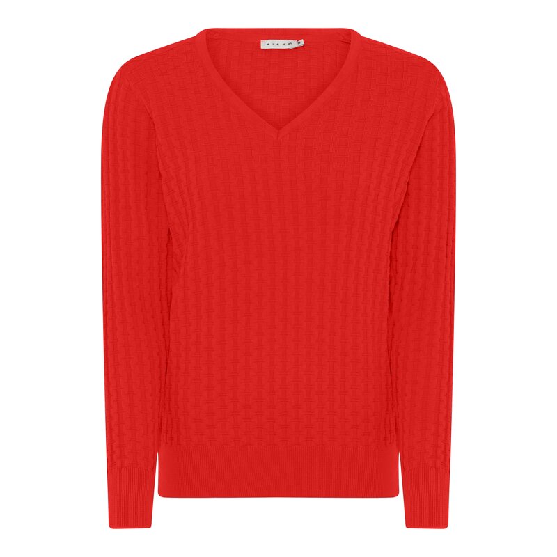 Micha-Carol-V-ringad-Pullover-Dam-Spring-Red-1