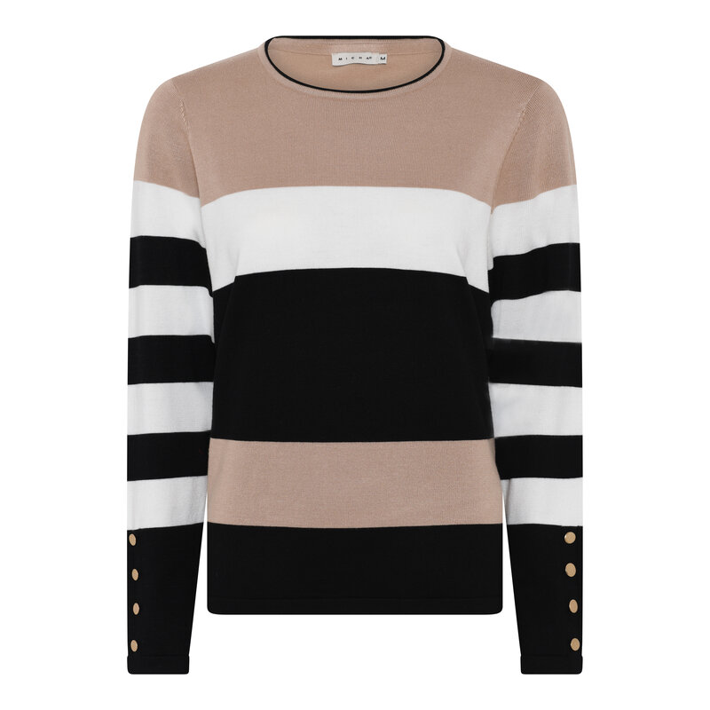 Micha-Randi-Rundhalsad-Pullover-Dam-Black-Camel-1