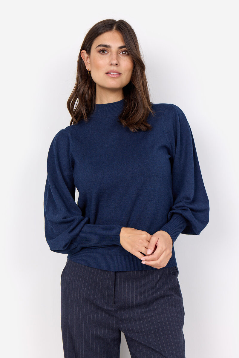 Soyaconcept-Dollie-Puffarm-Pullover-Dam-Blue-Iris-Melange-1