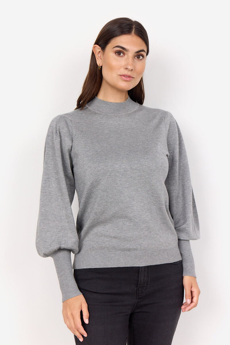 Soyaconcept-Dollie-Puffarm-Pullover-Dam-Medium-Grey-Melange-1