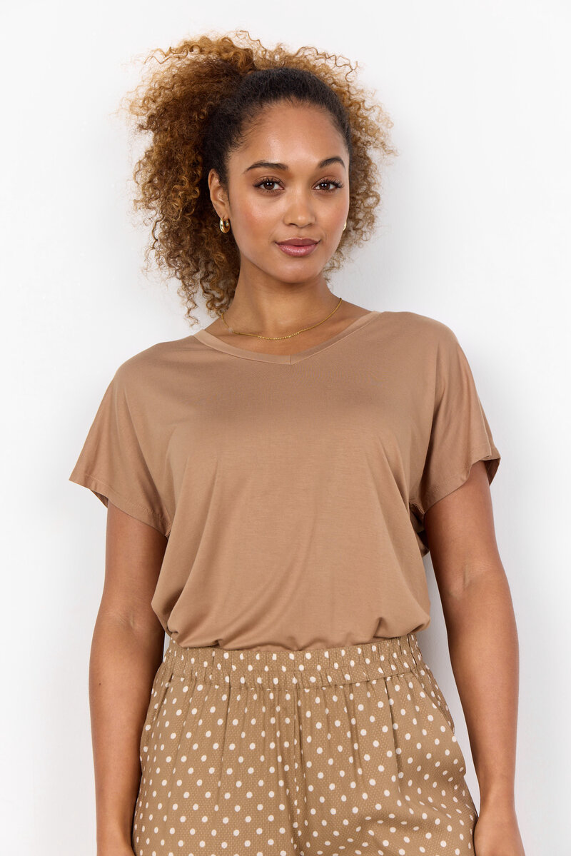 Soyaconcept-Marica-V-ringad-T-shirt-Dam-Desert-Brown-1