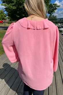 Chica-London-Svea-V-ringad-Blus-Volang-Dam-Pink-2