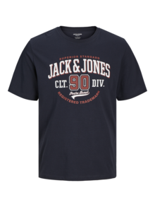 Jack---Jones-Logo-T-shirt-Herr-Dark-Navy-4