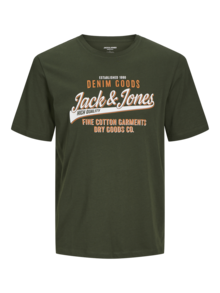 Jack---Jones-Logo-T-shirt-Herr-Kombu-Green-4