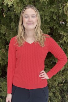 Micha-Carol-V-ringad-Pullover-Dam-Spring-Red-10