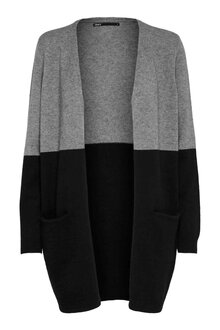 Only Queen Långkofta Dam Medium Grey Melange W Black