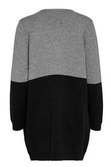 Only Queen Långkofta Dam Medium Grey Melange W Black