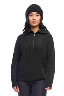 Twentyfour-Mode-Stickad-Troja-med-Zip-Dam-Black-2-(1)